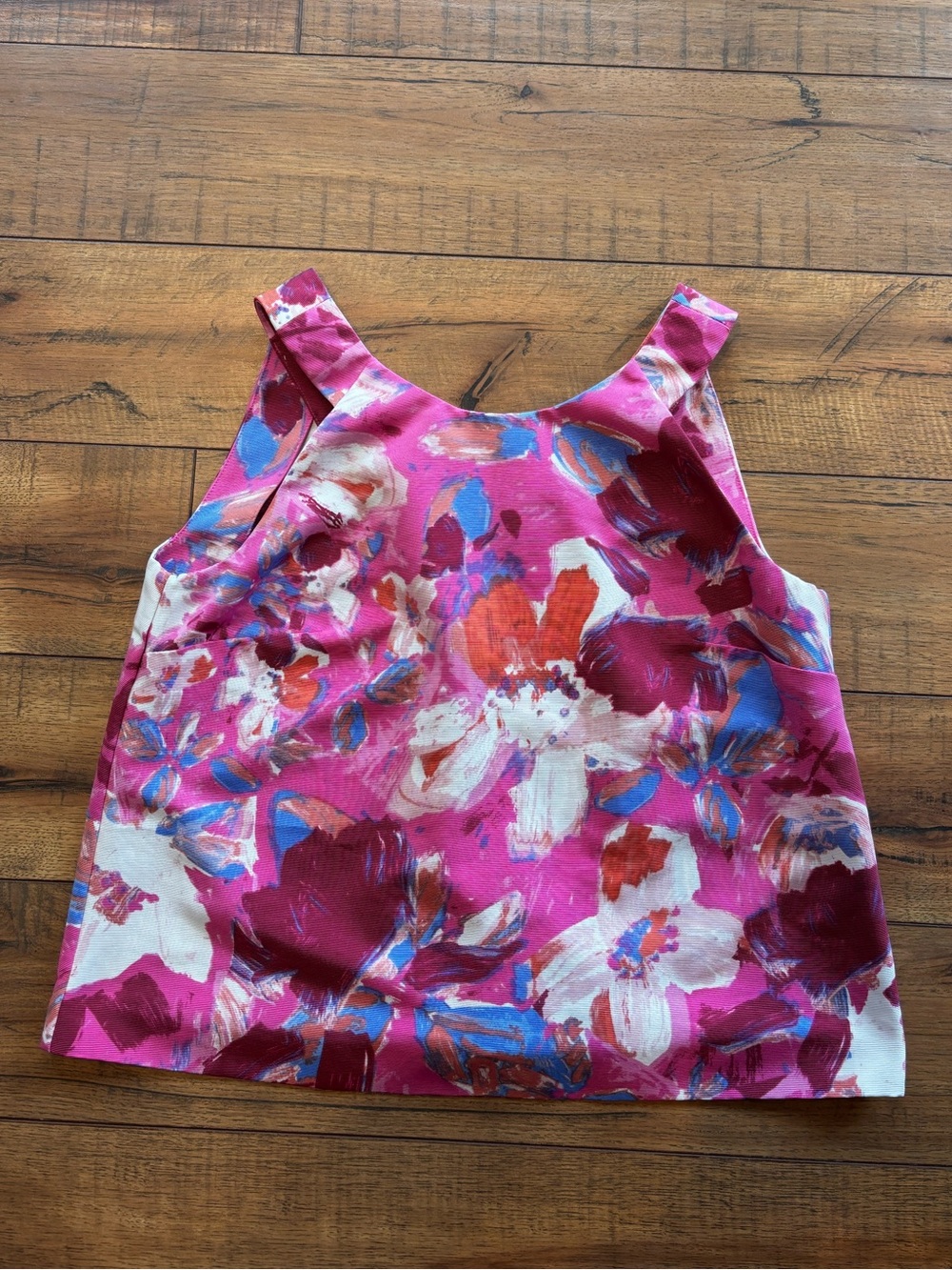 G2000 Bright Pink Floral Sleeveless Shell Top